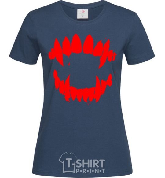 Women's T-shirt Fangs navy-blue фото