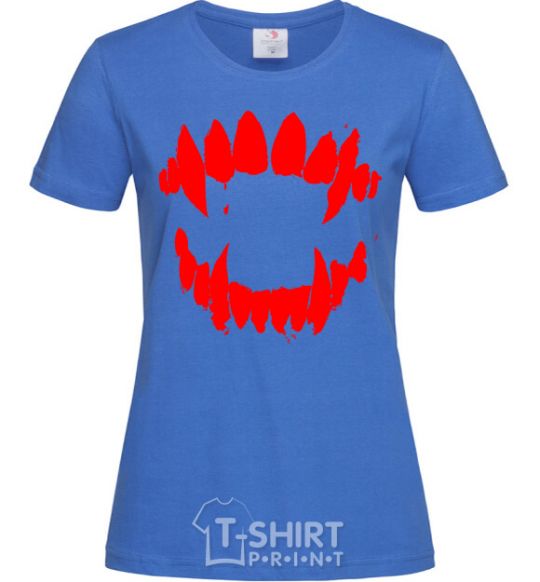 Женская футболка Клыки Ярко-синий фото