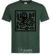 Мужская футболка Monkey pattern Темно-зеленый фото