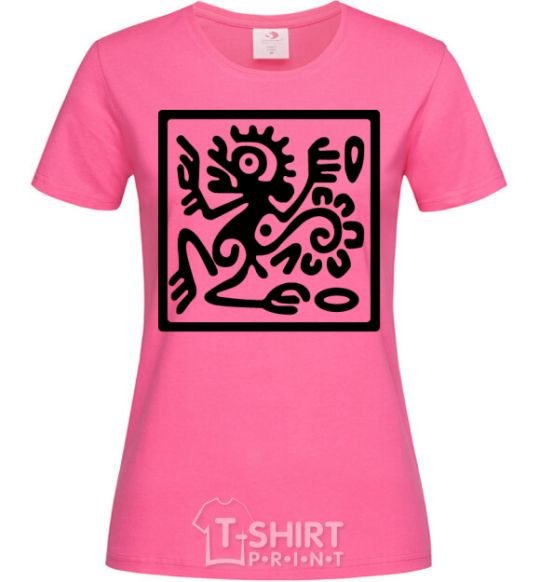 Женская футболка Monkey pattern Ярко-розовый фото