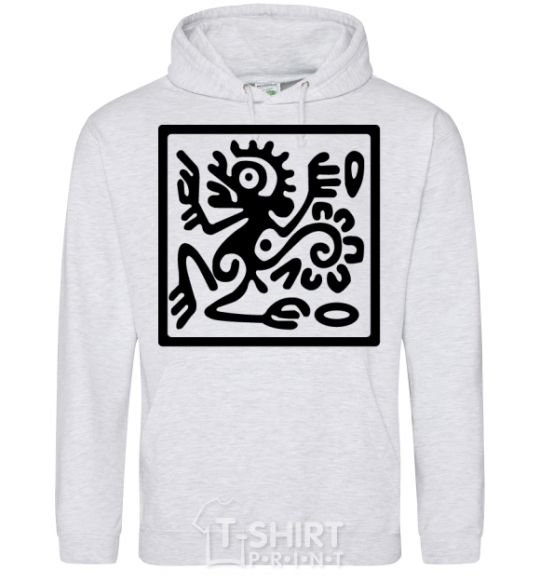 Men`s hoodie Monkey pattern sport-grey фото