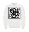 Sweatshirt Monkey pattern White фото