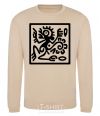 Sweatshirt Monkey pattern sand фото