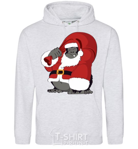 Men`s hoodie Gorilla Santa sport-grey фото