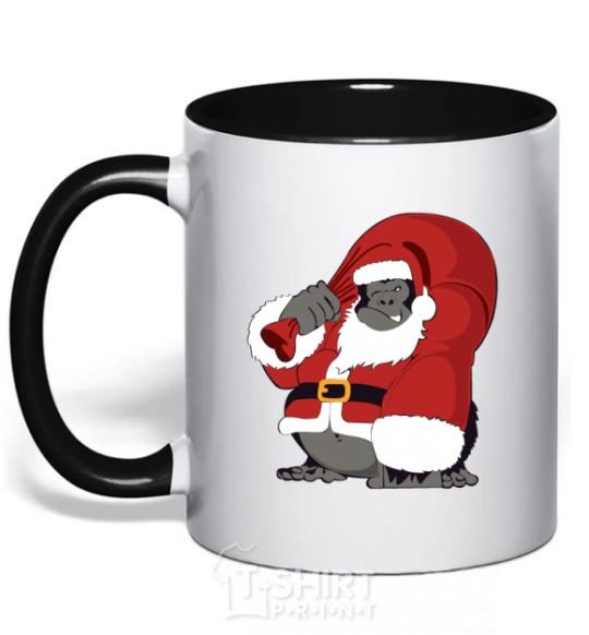 Чашка с цветной ручкой Gorilla Santa Черный фото