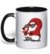 Mug with a colored handle Gorilla Santa black фото