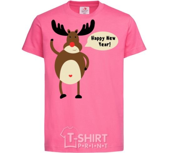 Kids T-shirt Christmas Deer heliconia фото