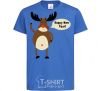 Kids T-shirt Christmas Deer royal-blue фото