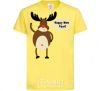 Kids T-shirt Christmas Deer cornsilk фото