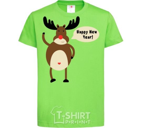 Kids T-shirt Christmas Deer orchid-green фото