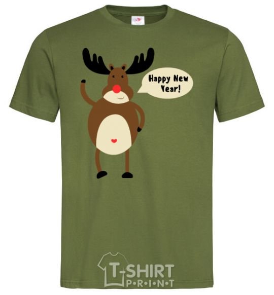 Men's T-Shirt Christmas Deer millennial-khaki фото