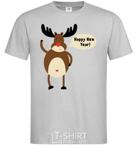 Men's T-Shirt Christmas Deer grey фото