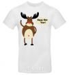 Men's T-Shirt Christmas Deer White фото