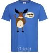 Men's T-Shirt Christmas Deer royal-blue фото