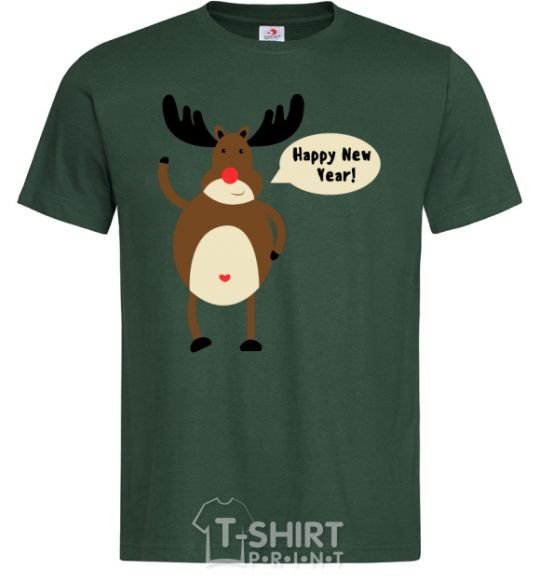 Men's T-Shirt Christmas Deer bottle-green фото