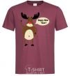 Men's T-Shirt Christmas Deer burgundy фото