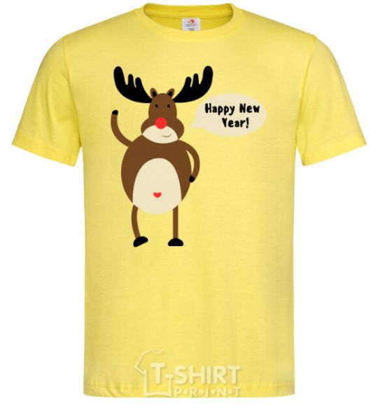 Men's T-Shirt Christmas Deer cornsilk фото