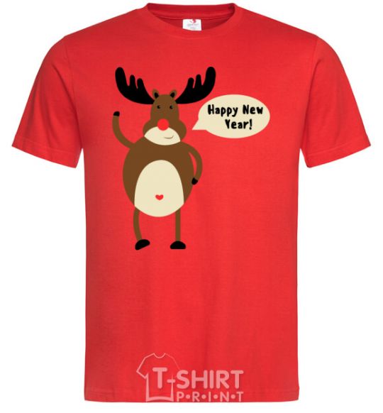 Men's T-Shirt Christmas Deer red фото