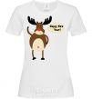 Women's T-shirt Christmas Deer White фото