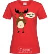 Women's T-shirt Christmas Deer red фото