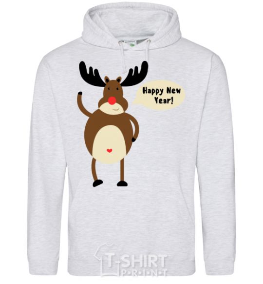 Men`s hoodie Christmas Deer sport-grey фото