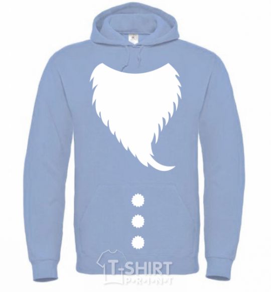 Men`s hoodie Santa beard sky-blue фото