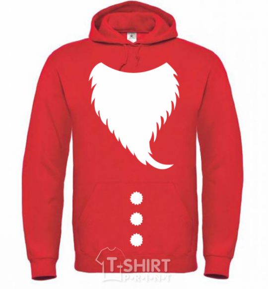 Men`s hoodie Santa beard bright-red фото