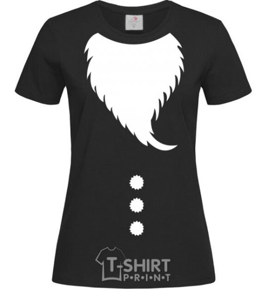 Women's T-shirt Santa beard black фото