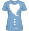 Women's T-shirt Santa beard sky-blue фото