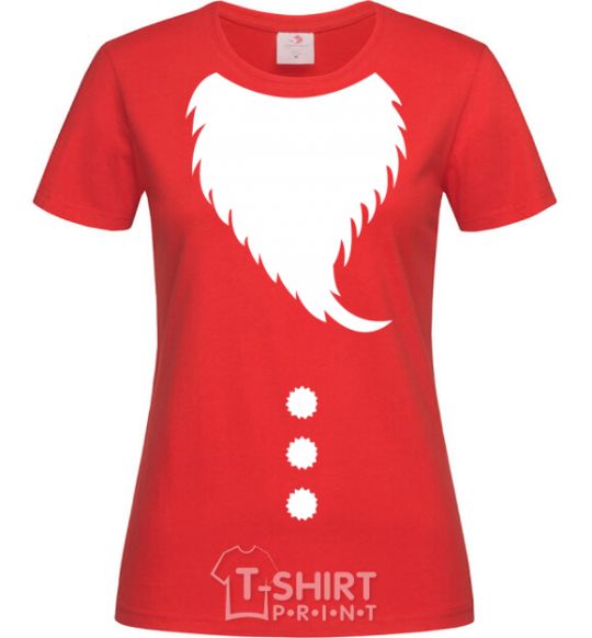Women's T-shirt Santa beard red фото