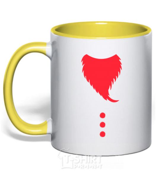Mug with a colored handle Santa beard yellow фото