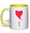 Mug with a colored handle Santa beard yellow фото