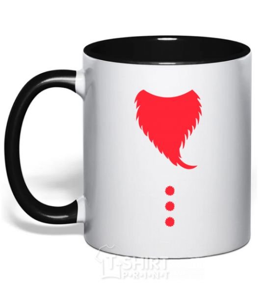 Mug with a colored handle Santa beard black фото