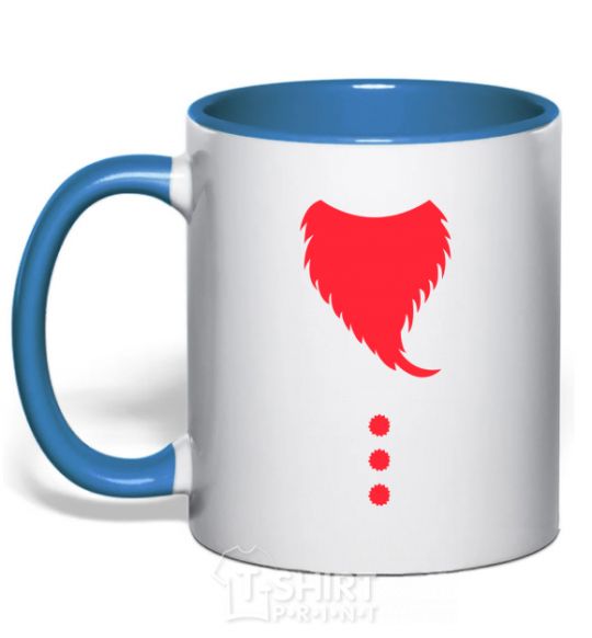 Mug with a colored handle Santa beard royal-blue фото