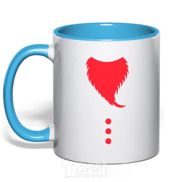 Mug with a colored handle Santa beard sky-blue фото