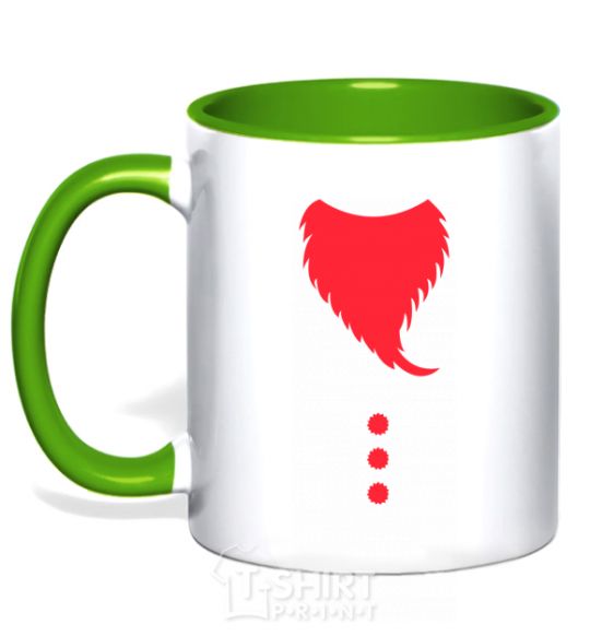 Mug with a colored handle Santa beard kelly-green фото