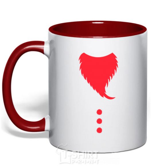 Mug with a colored handle Santa beard red фото