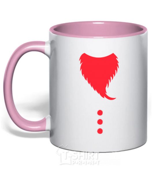 Mug with a colored handle Santa beard light-pink фото