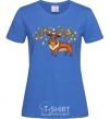 Women's T-shirt Deer lights royal-blue фото