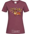 Женская футболка Deer lights Бордовый фото
