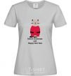 Women's T-shirt Cat Santa grey фото