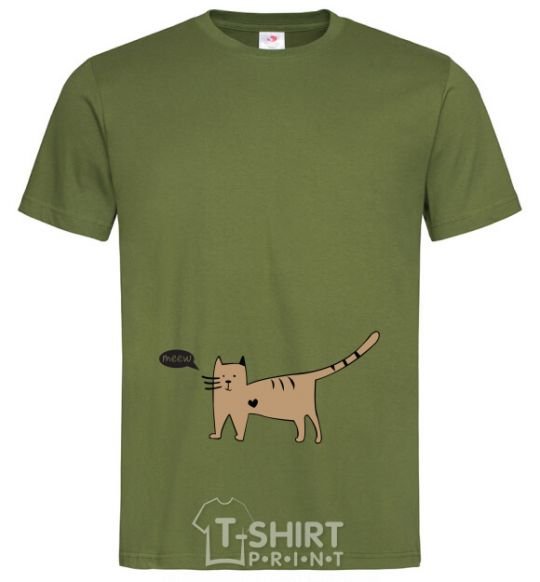 Men's T-Shirt cat love millennial-khaki фото