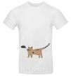 Men's T-Shirt cat love White фото