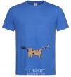 Men's T-Shirt cat love royal-blue фото