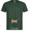Мужская футболка cat love Темно-зеленый фото
