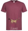 Men's T-Shirt cat love burgundy фото