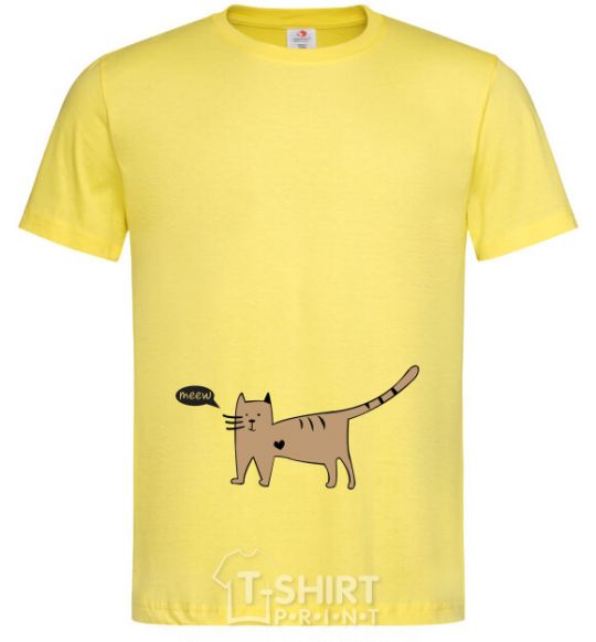 Мужская футболка cat love Лимонный фото