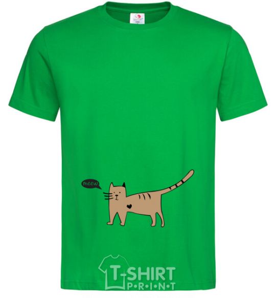 Men's T-Shirt cat love kelly-green фото