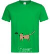 Мужская футболка cat love Зеленый фото