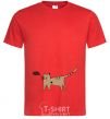 Men's T-Shirt cat love red фото